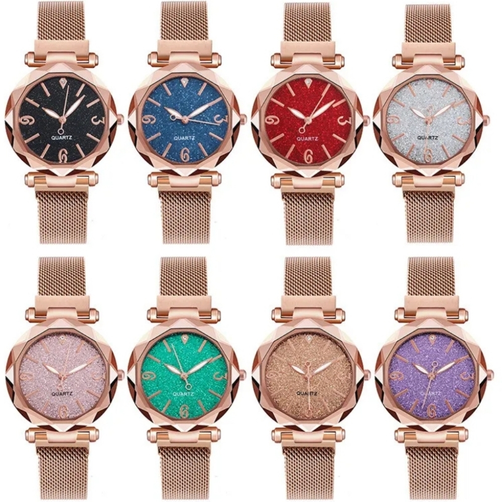 Elegant Women Starry Quartz Metal Band Wrist Watch